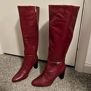 Nwt Franco Palermo Womens Leather Block Heel Knee-High Boots